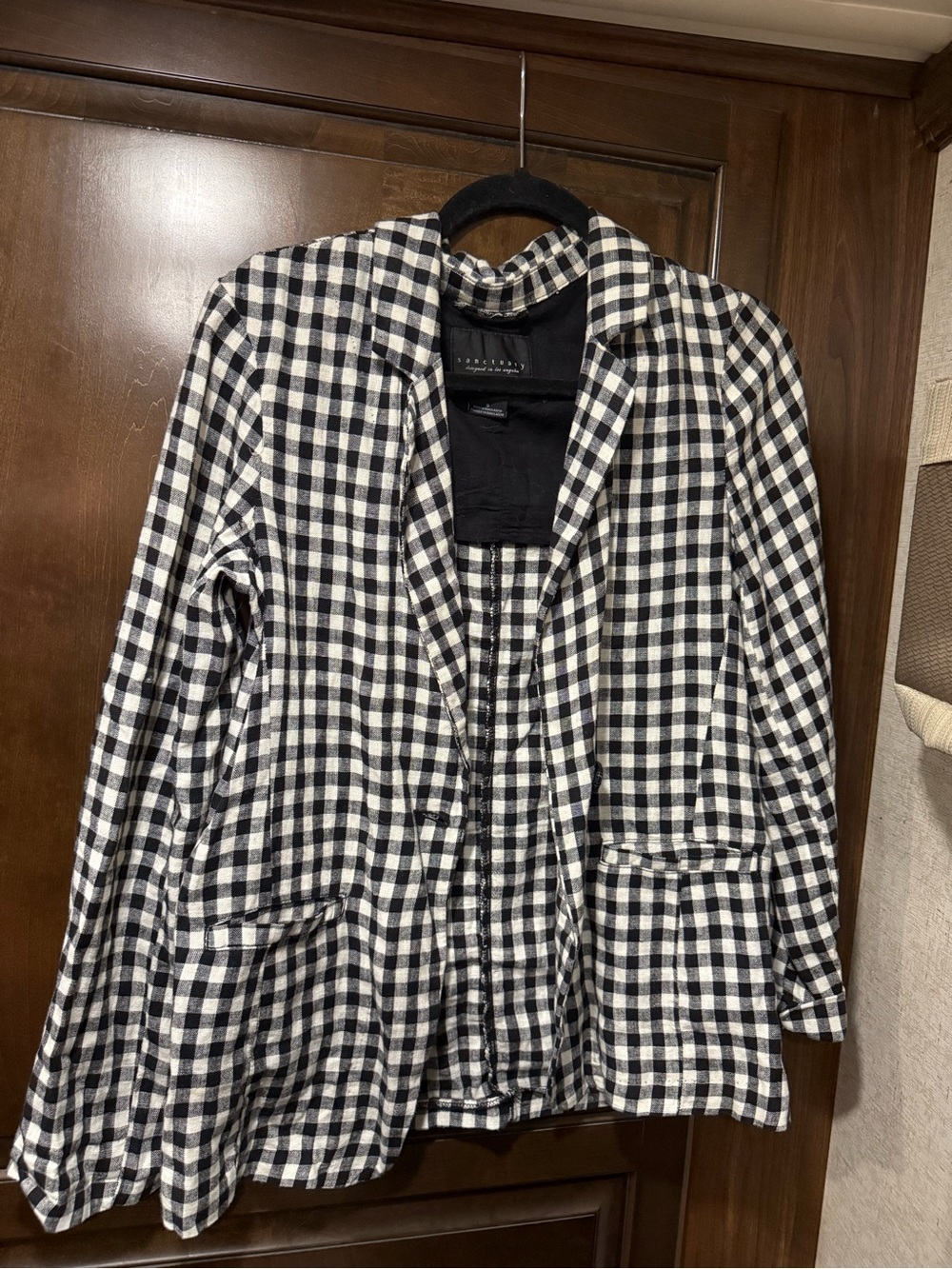 Sanctuary Black and White Gingham Blazer
